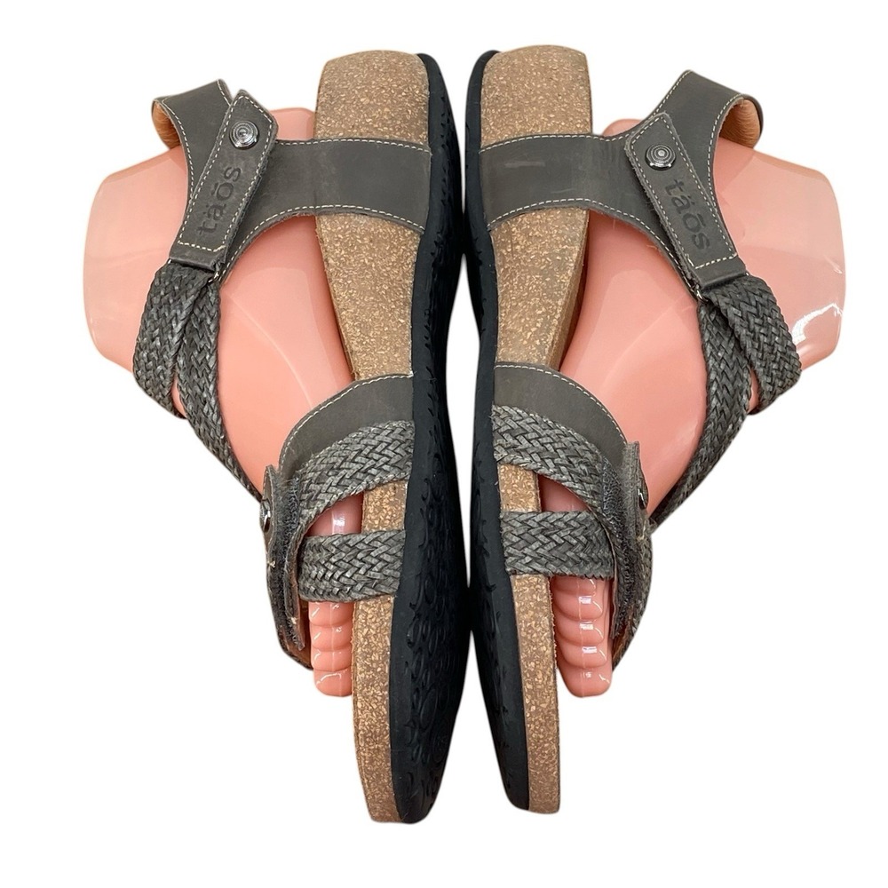 Taos Trulie Sandals US Size 11-11.5 EU 42 Dark Gray Woven Leather Arch Support - Picture 5 of 7
